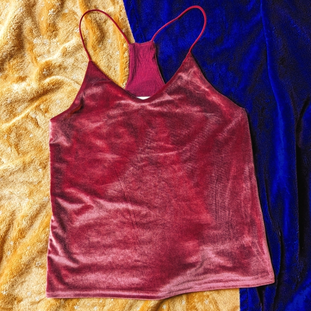 EUC anthro velvet tank top